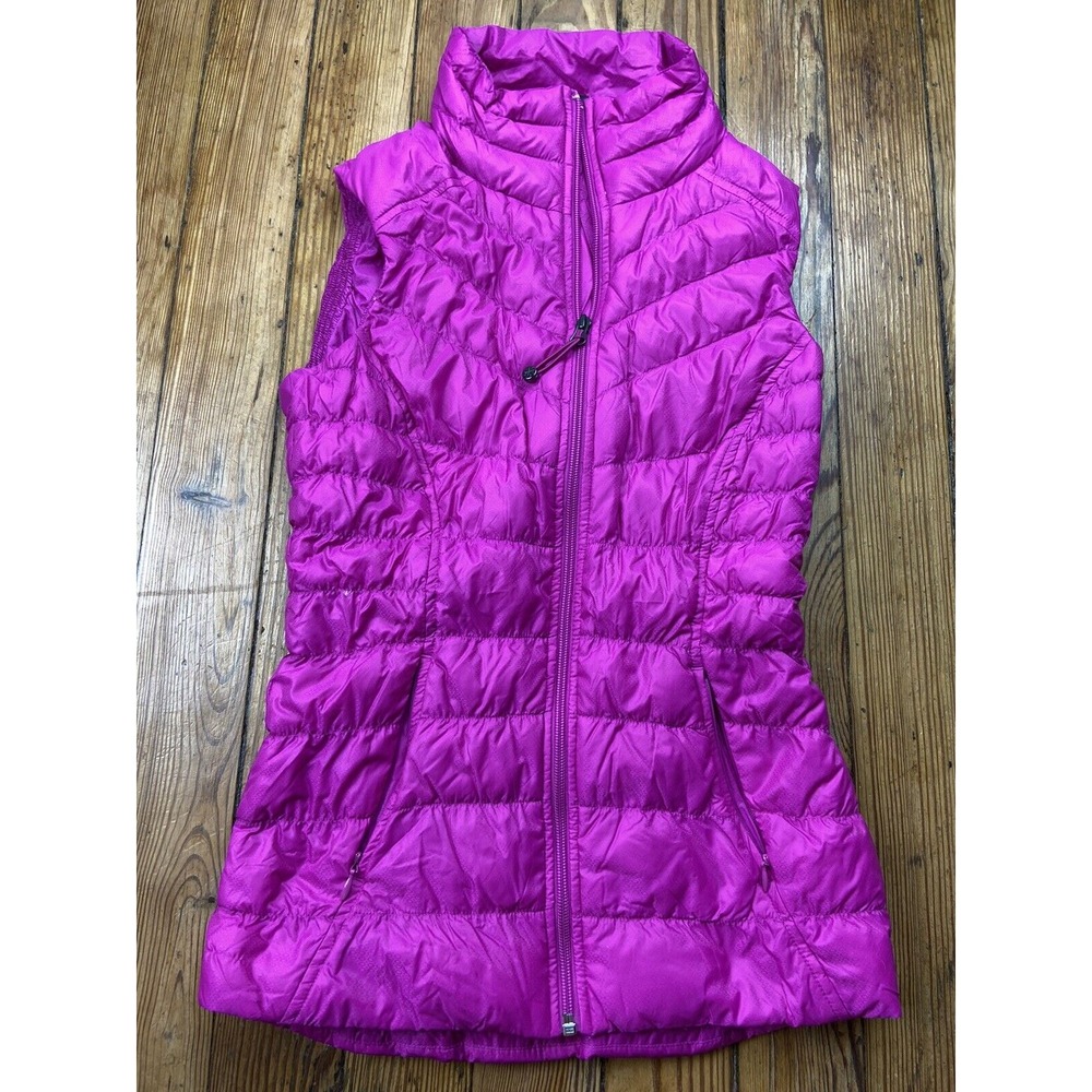 Athleta Womens Xxs Pink Goose Down Zip Up Vest Athletic Workout‎ Yoga